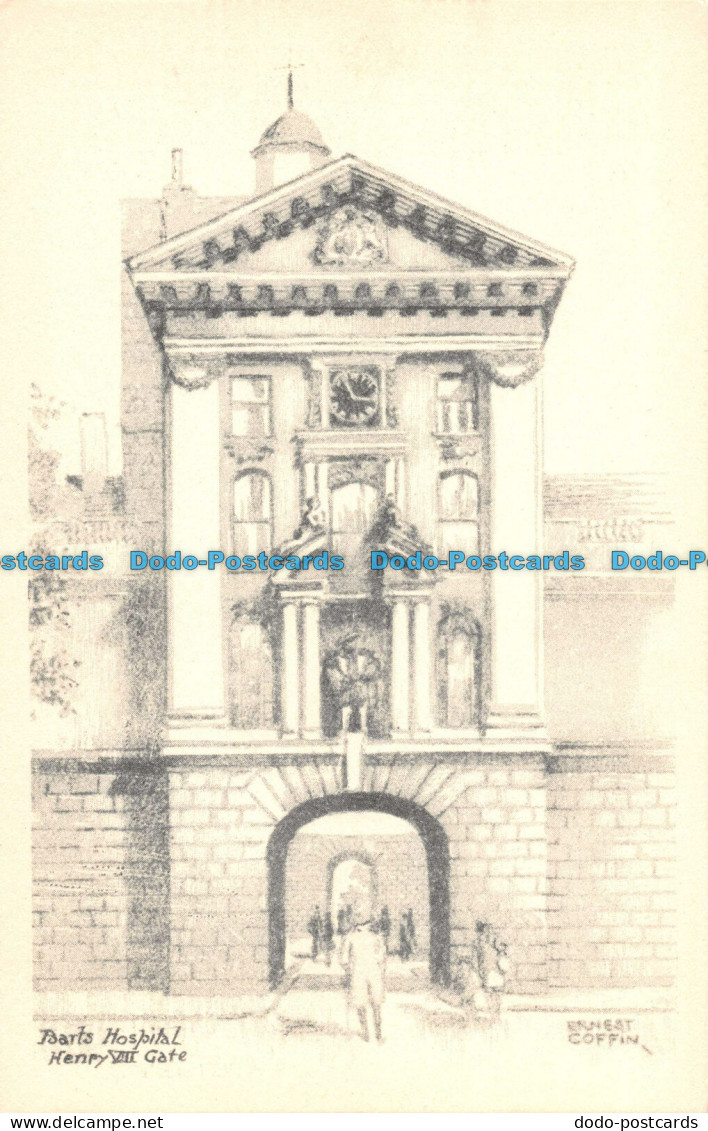 R097028 Barts Hospital. Henry VII Gate. One Of A Series Of 12 Interesting Drawin - World