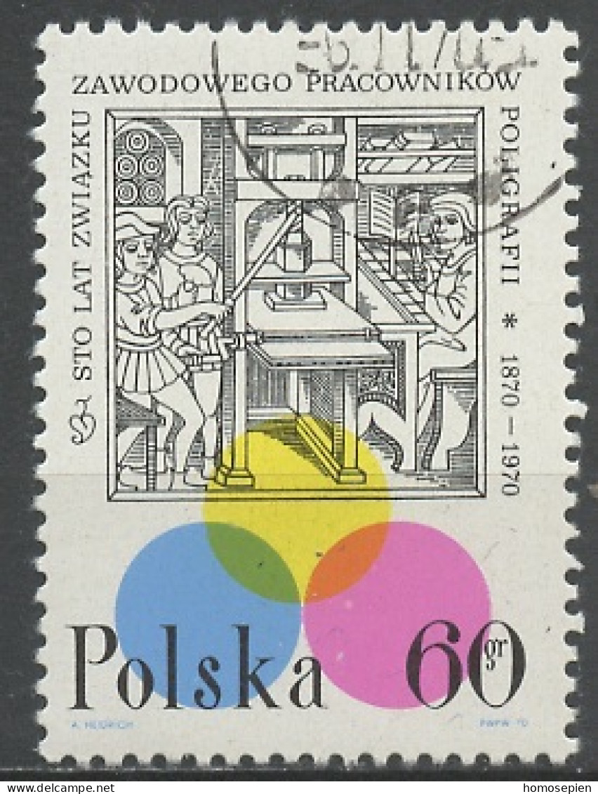 Pologne - Poland - Polen 1970 Y&T N°1837 - Michel N°1987 (o) - 60g Trait D'union Des Polygraphes - Gebraucht