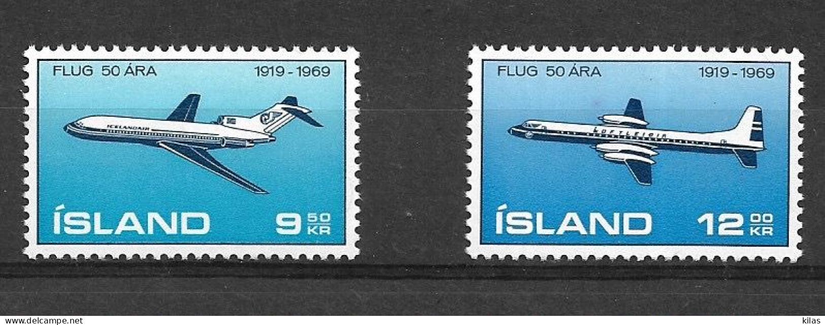 ICELAND 1969 Airmal 50TH ANNIVERSARY OF ICELANDIAN AVIATION  MNH - Airmail