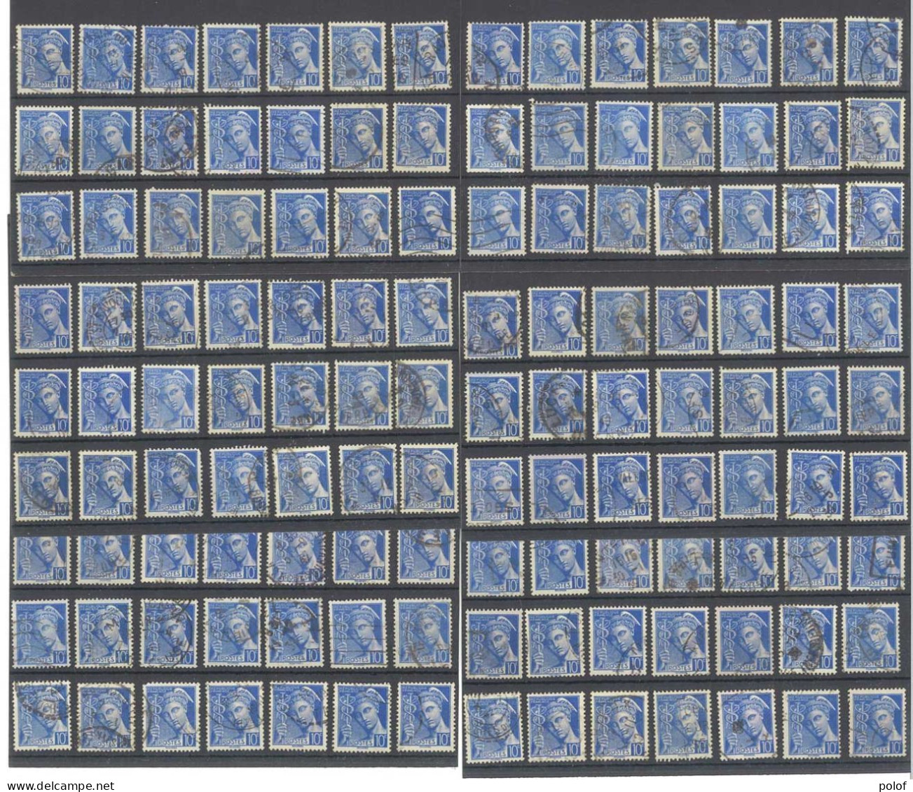 Yvert 407 - Type Mercure - Lot De 294 Timbres Oblitérés - à étudier - 1938-42 Mercure