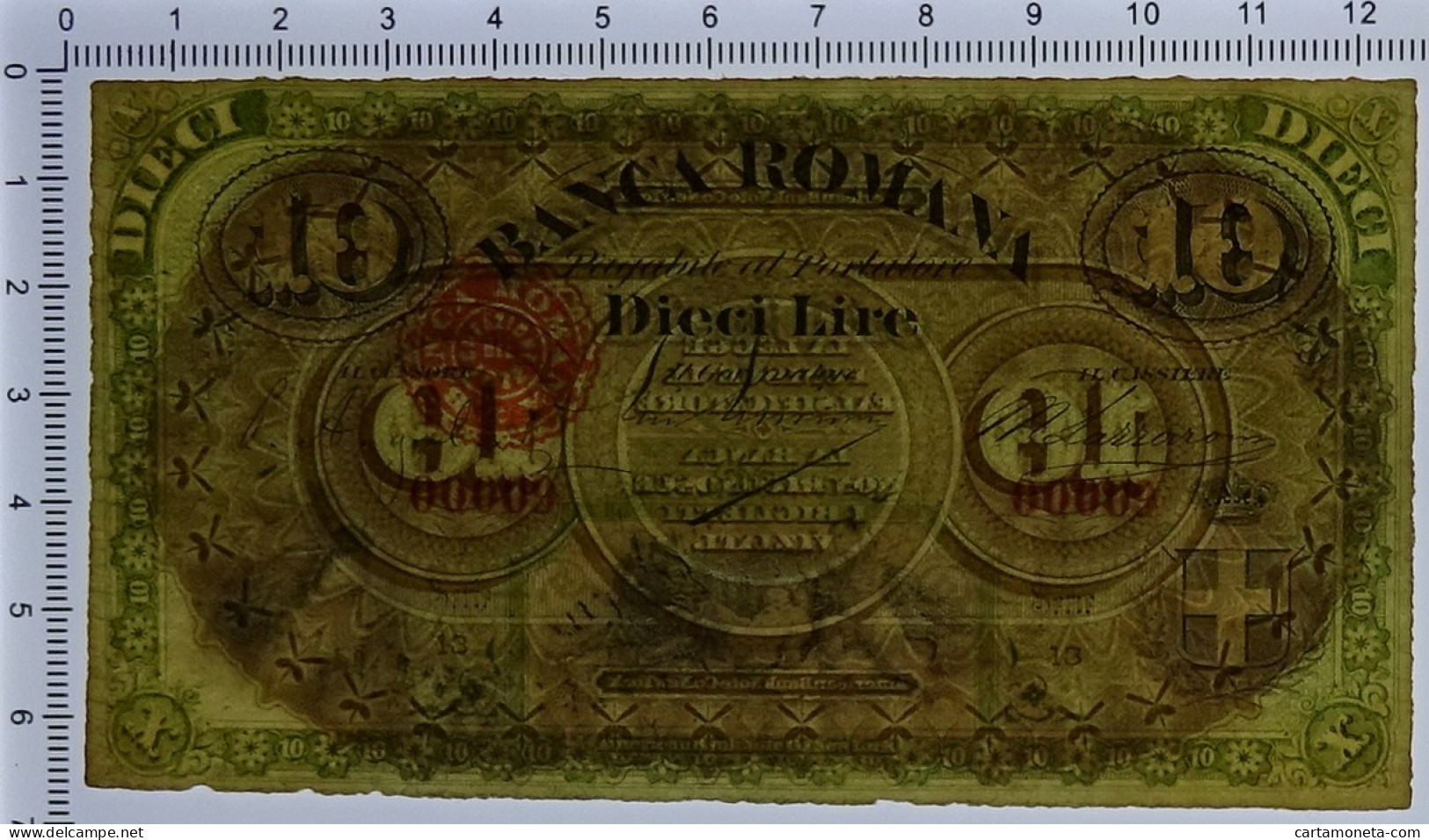 10 LIRE BANCA ROMANA REGNO D'ITALIA 1872 FDS - Otros & Sin Clasificación