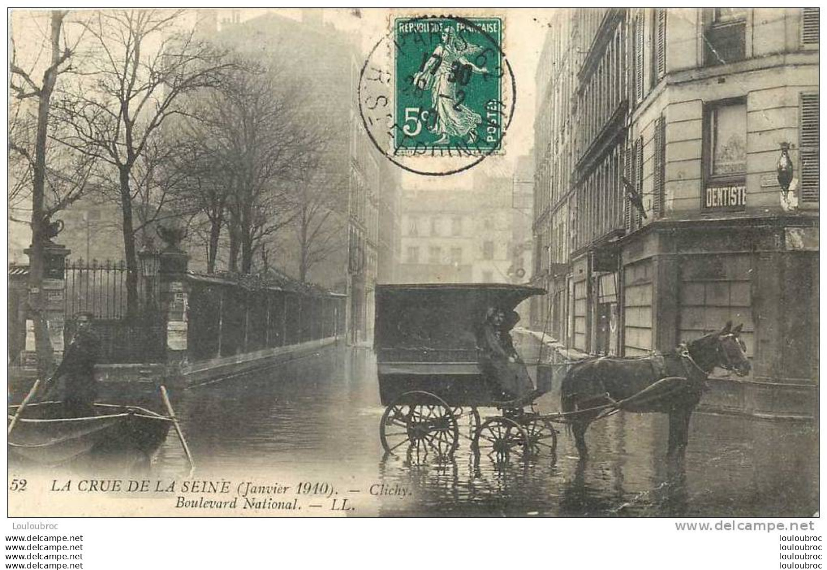 92 CLICHY LA CRUE DE LA SEINE 1910 BOULEVARD NATIONAL - Clichy