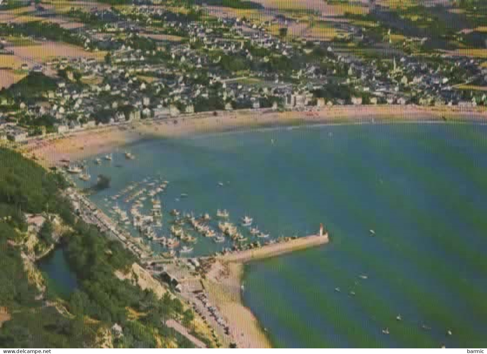 ERQUY, VUE GENERALE DU PORT ET DE LA PLAGE COULEUR  REF 16463 - Erquy