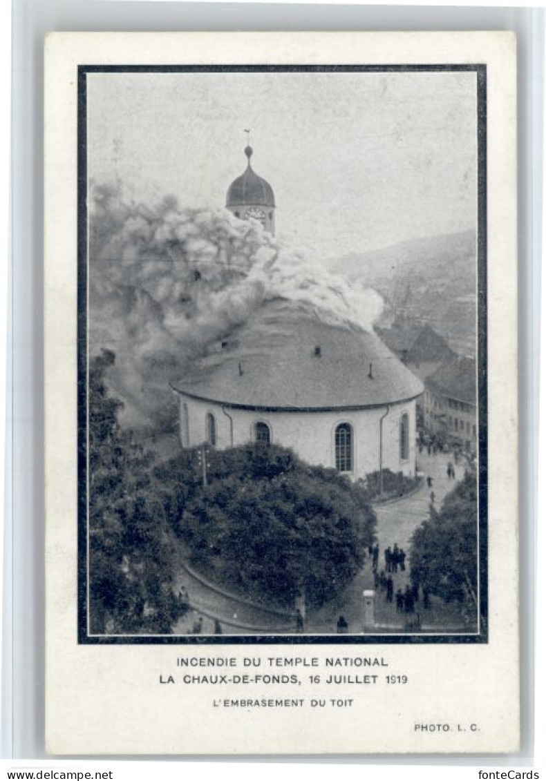 10849808 La Chaux-de-Fonds La Chaux-de-Fonds Incendie Du Temple National * La Ch - Altri & Non Classificati