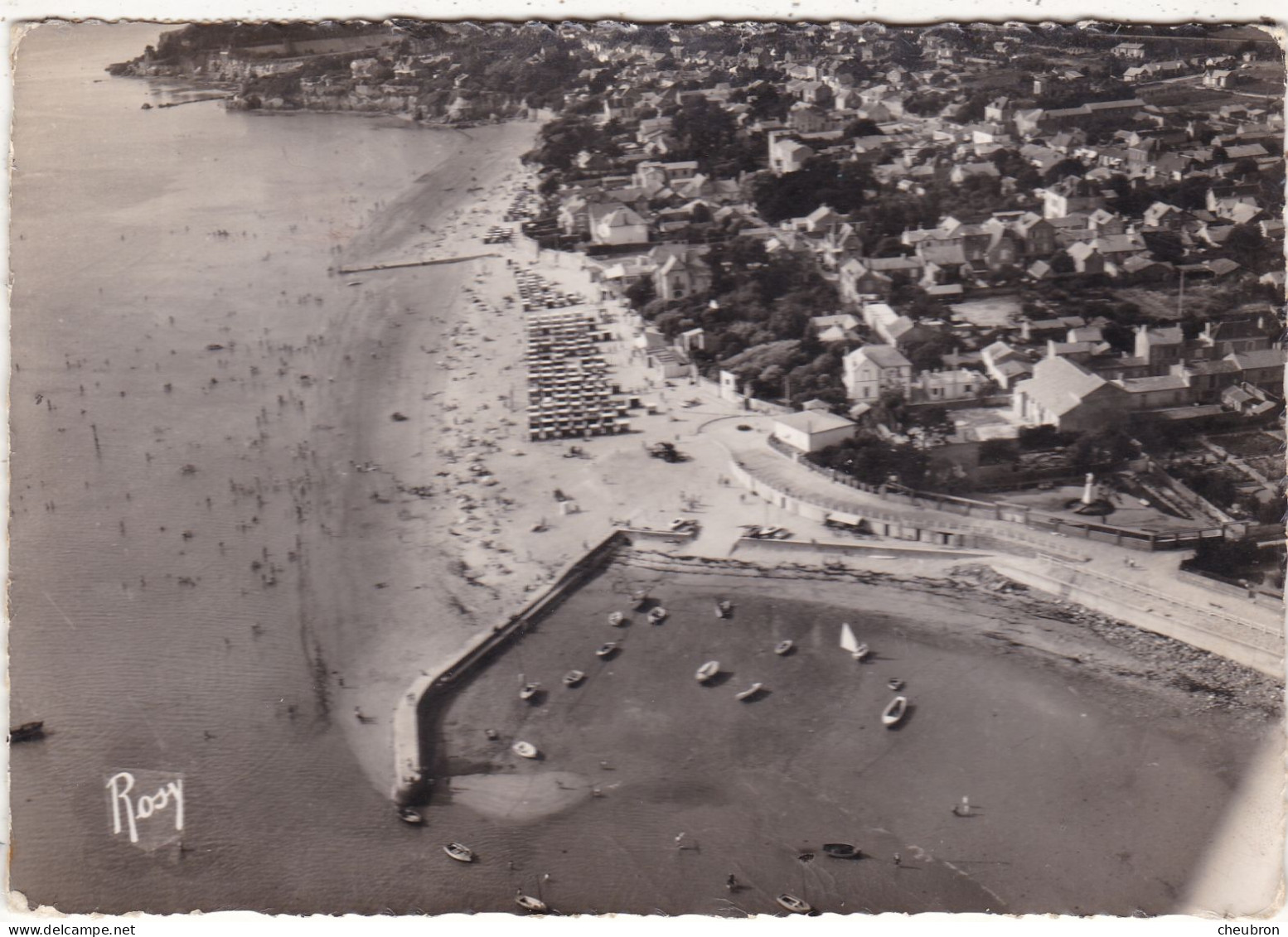 44. LA BERNERIE EN RETZ.  CPA. VUE AERIENNE SUR LA PLAGE ET LA COTE.. ANNEE 1956 + TEXTE - La Bernerie-en-Retz