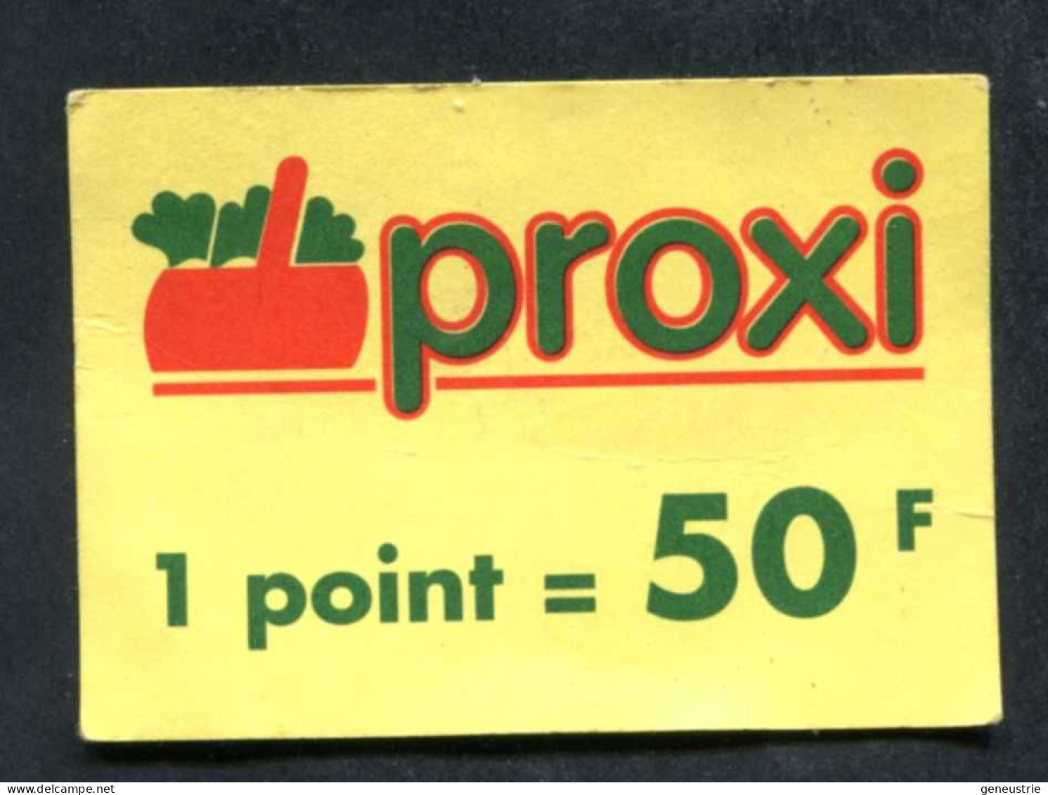 Jeton Carton D'épicerie Années 80/90 "Proxi / 1 Point = 50F" Bon De Nécessité - Bonds & Basic Needs