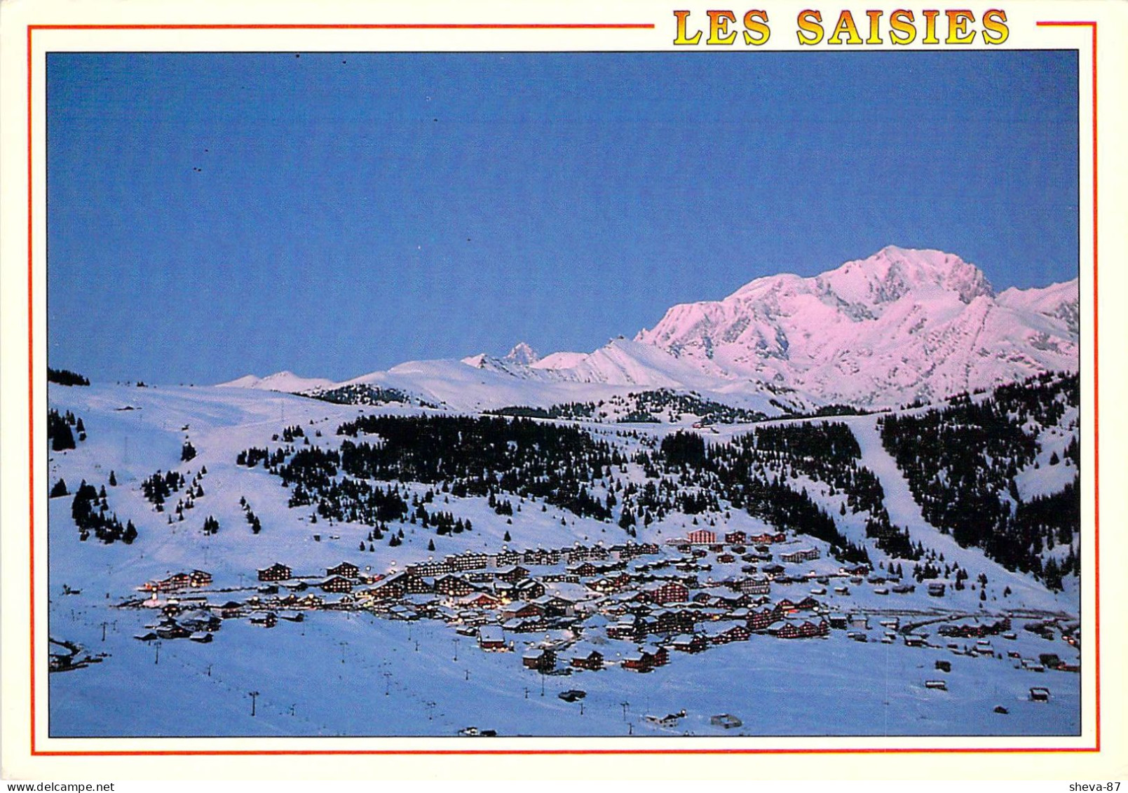 73 - Les Saisies - Crépuscule Sur La Station - Au Fond, Le Mont Blanc - Other & Unclassified