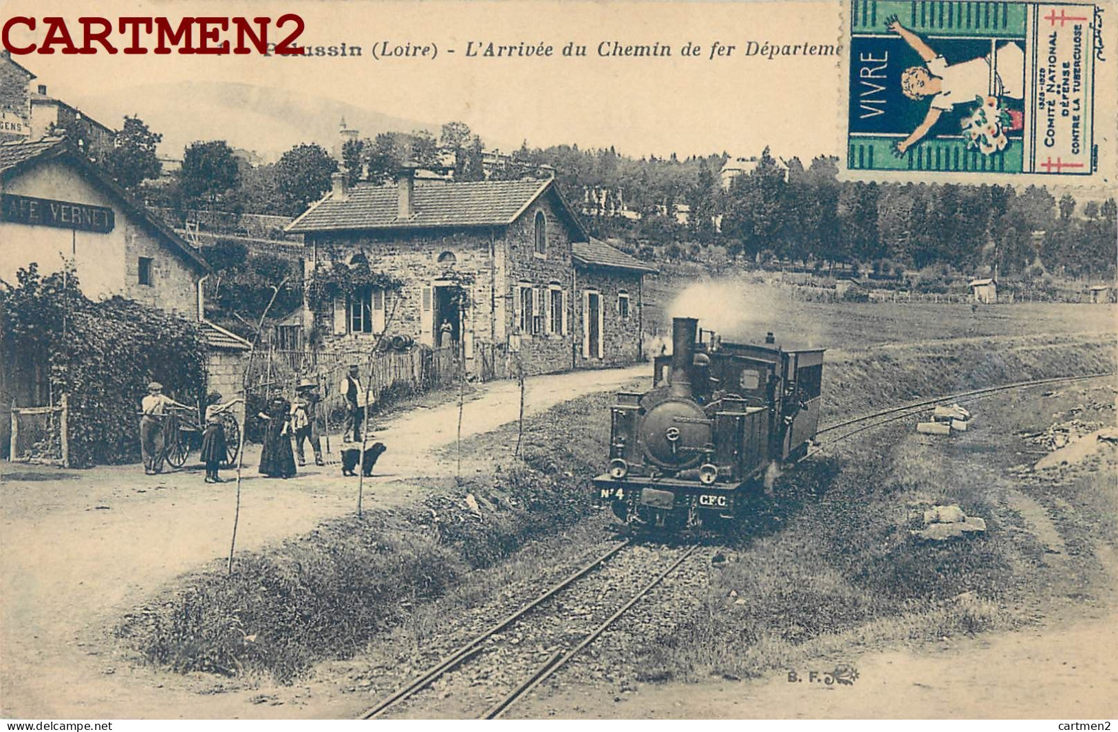 PELUSSIN ARRIVEE DU CHEMIN DE FER DEPARTEMENTAL LOCOMOTIVE GARE STATION 42 LOIRE - Pelussin