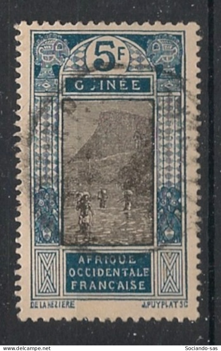 GUINEE - 1922-26 - N°YT. 98 - Gué à Kitim 5f Bleu Et Noir - Oblitéré / Used - Oblitérés