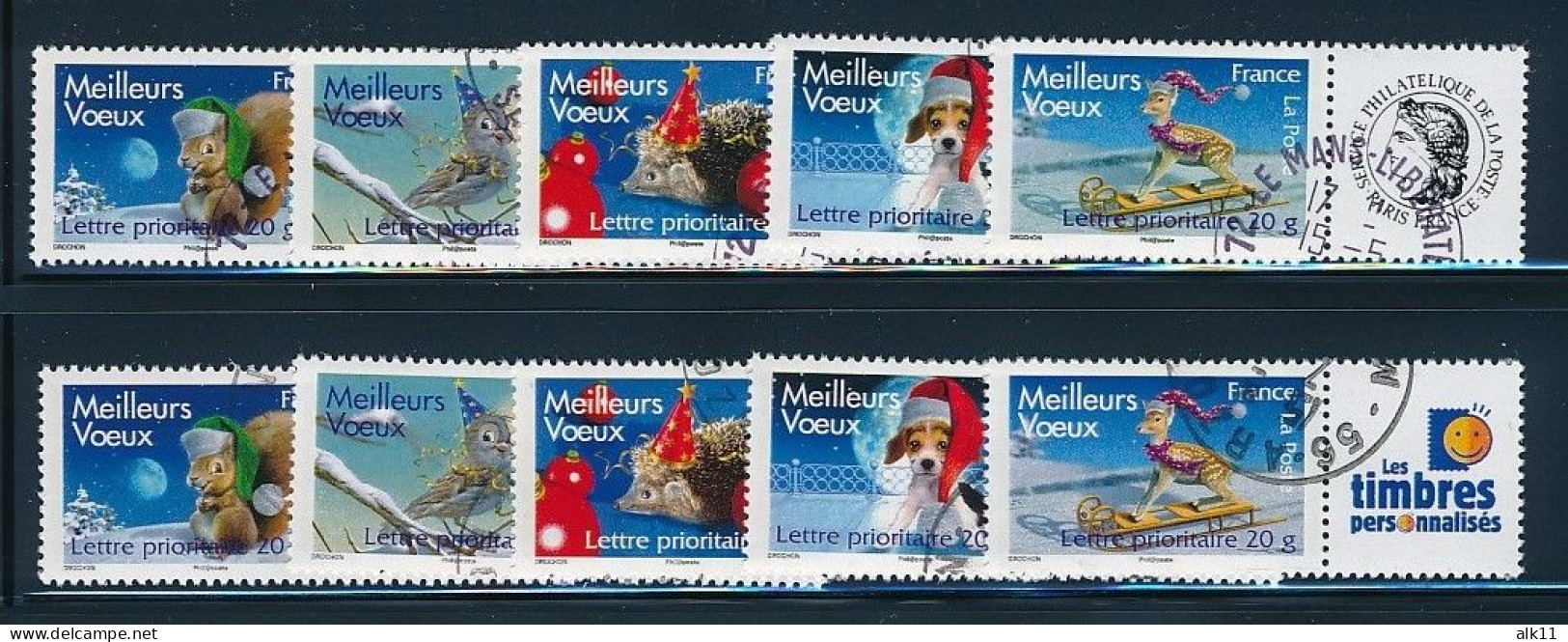 France 2007 - 4120A-4124A  Deux Séries Timbres Meilleurs Voeux Personnalisé Avec Logo Céres Et TPP - Oblitéré - Gebraucht