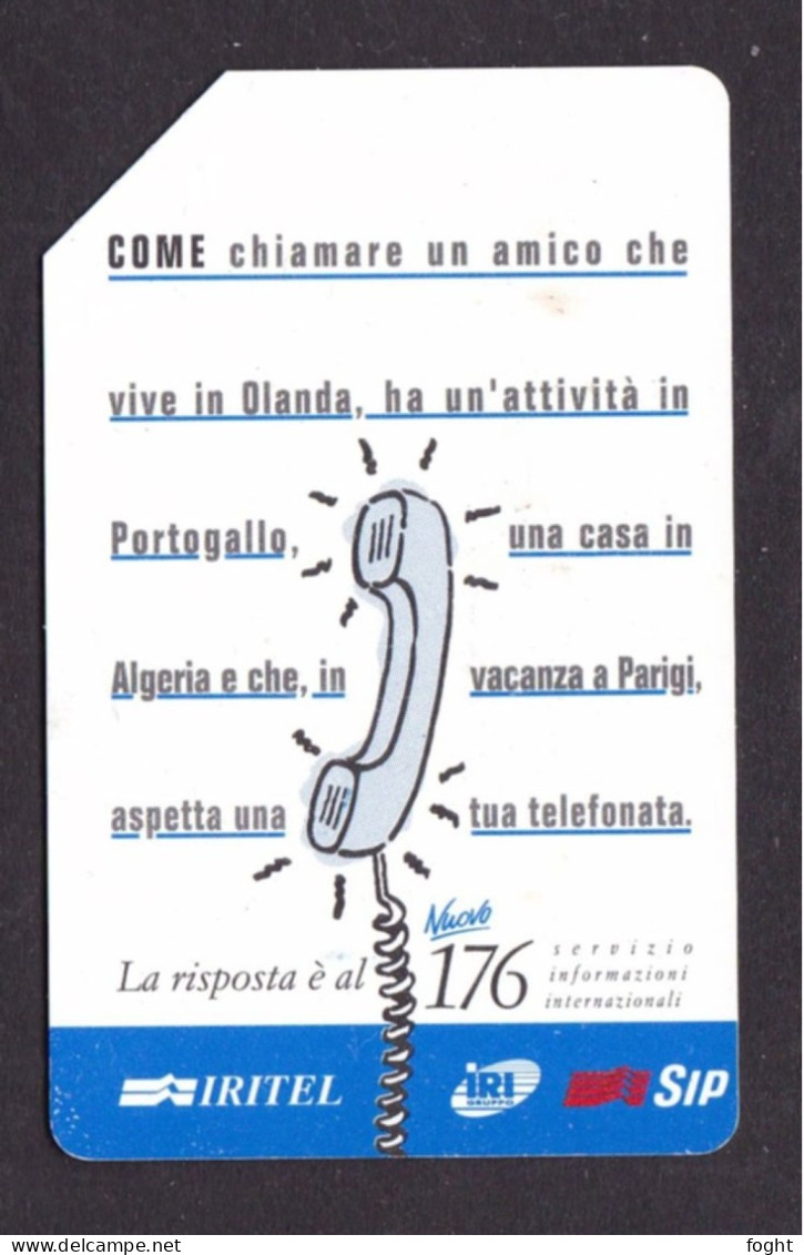 1993 Italy, Phonecard ›Iritel - 176,5000 Lire,C & C 2318 Golden Italia 276 - Öff. Themen-TK
