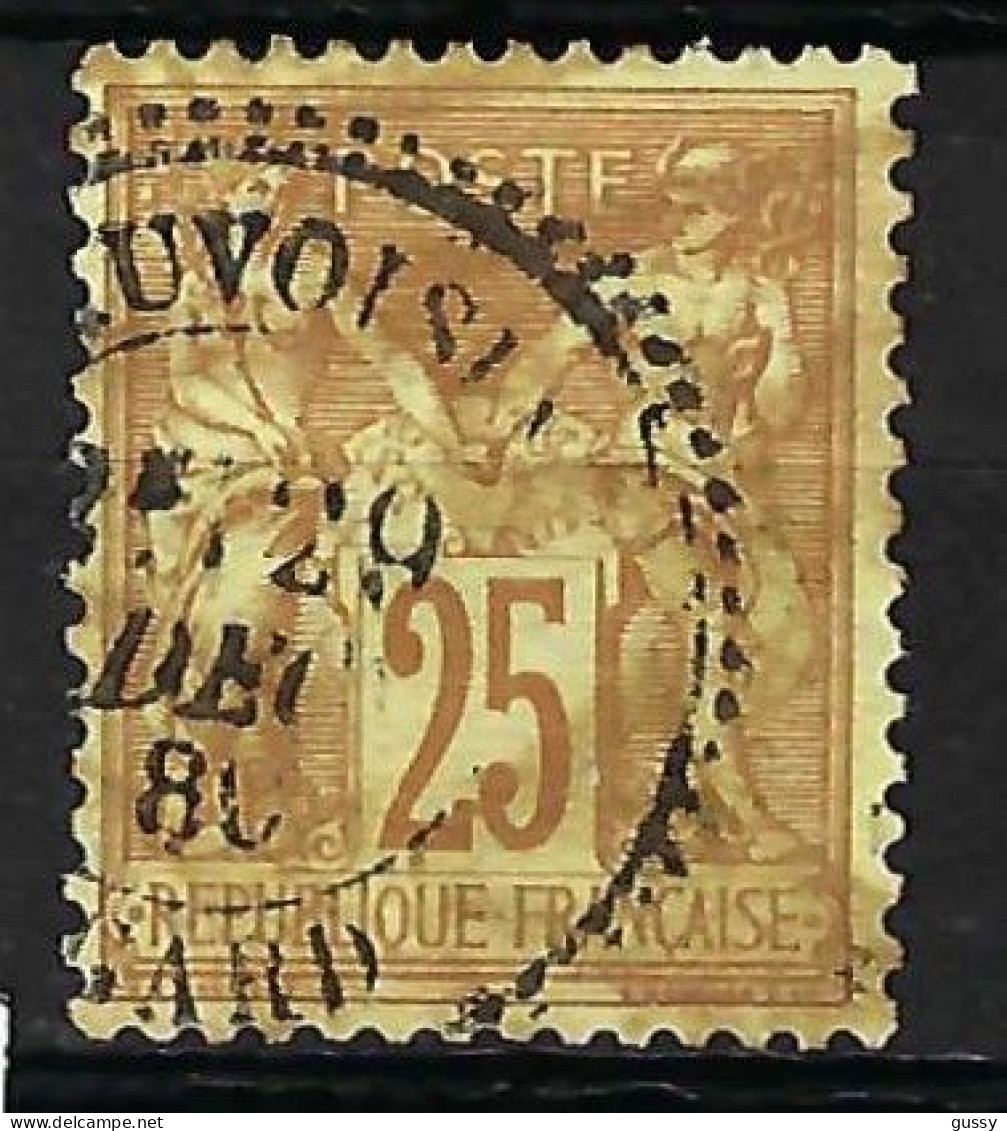 FRANCE Classique, B Obl. CAD Perlés: Beauvoisin (Gard) Sur Y&T 92 - 1876-1898 Sage (Type II)