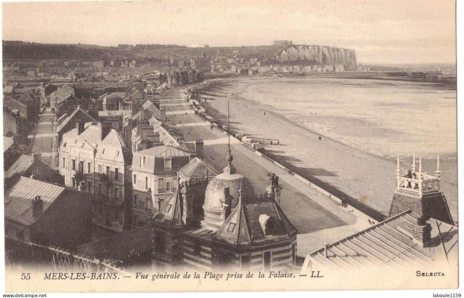 SOMME 80 MERS LES BAINS : VUE GENERALE DE LA PLAGE PRISE DE LA FALAISE - Mers Les Bains