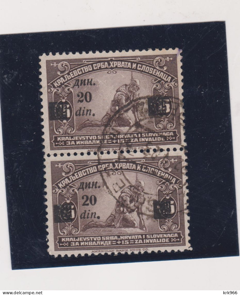 YUGOSLAVIA,20din / 15 P Used Nice Pair With 2 Ovpt Types - Used Stamps