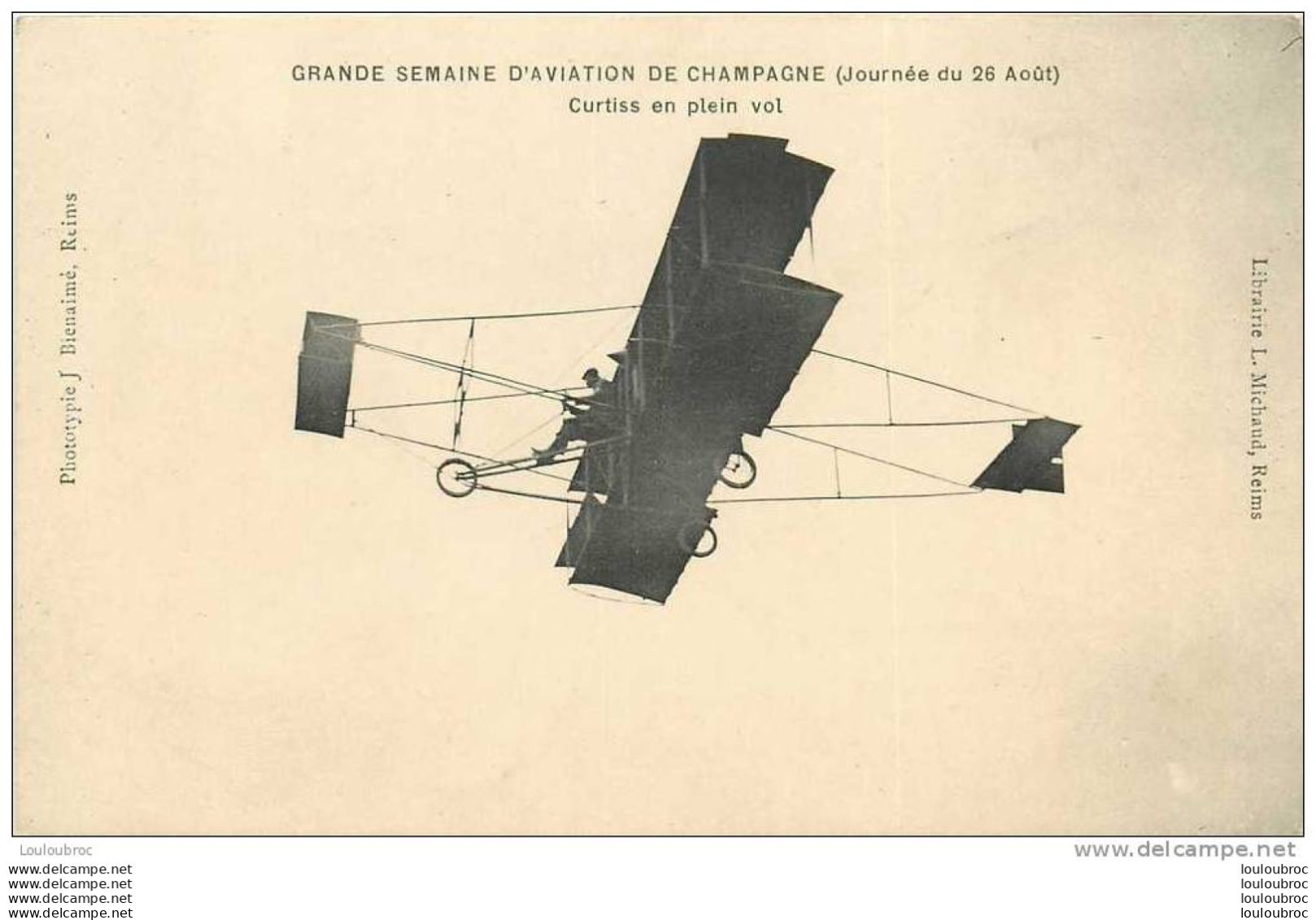 GRANDE SEMAINE D'AVIATION DE CHAMPAGNE CURTISS EN PLEIN VOL - Fliegertreffen