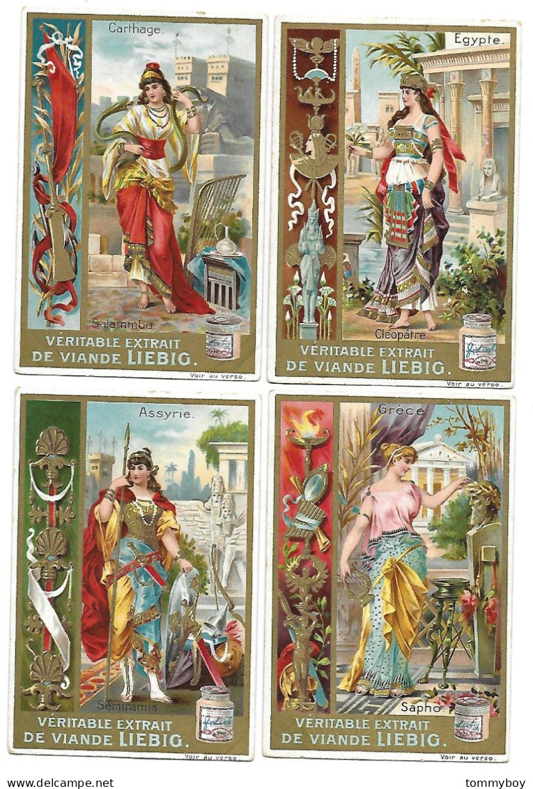 S 514, Liebig 6 Cards, Femmes Villes Antiquel (one Corner Has Some Damage) (ref B10) - Liebig