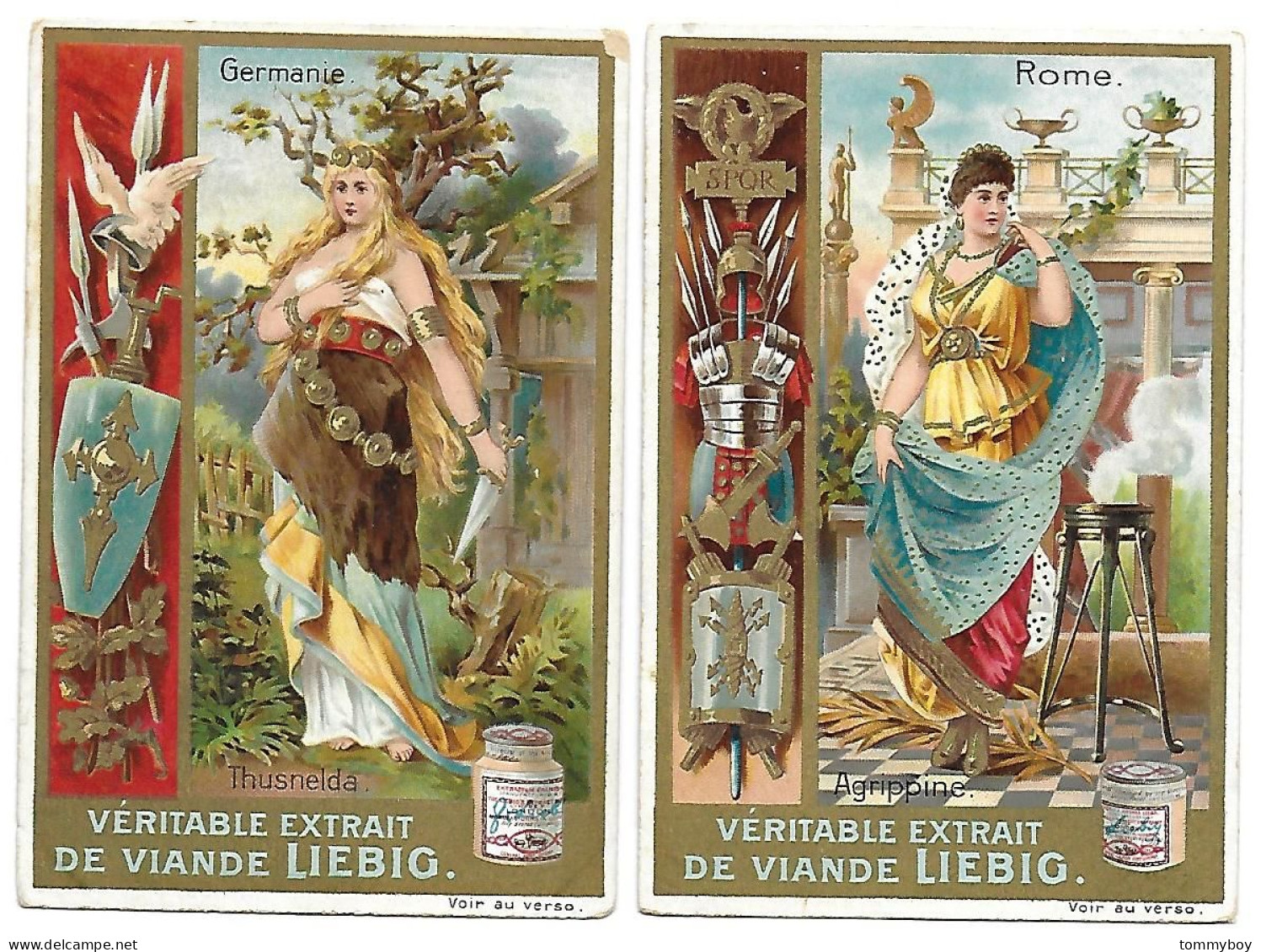 S 514, Liebig 6 Cards, Femmes Villes Antiquel (one Corner Has Some Damage) (ref B10) - Liebig