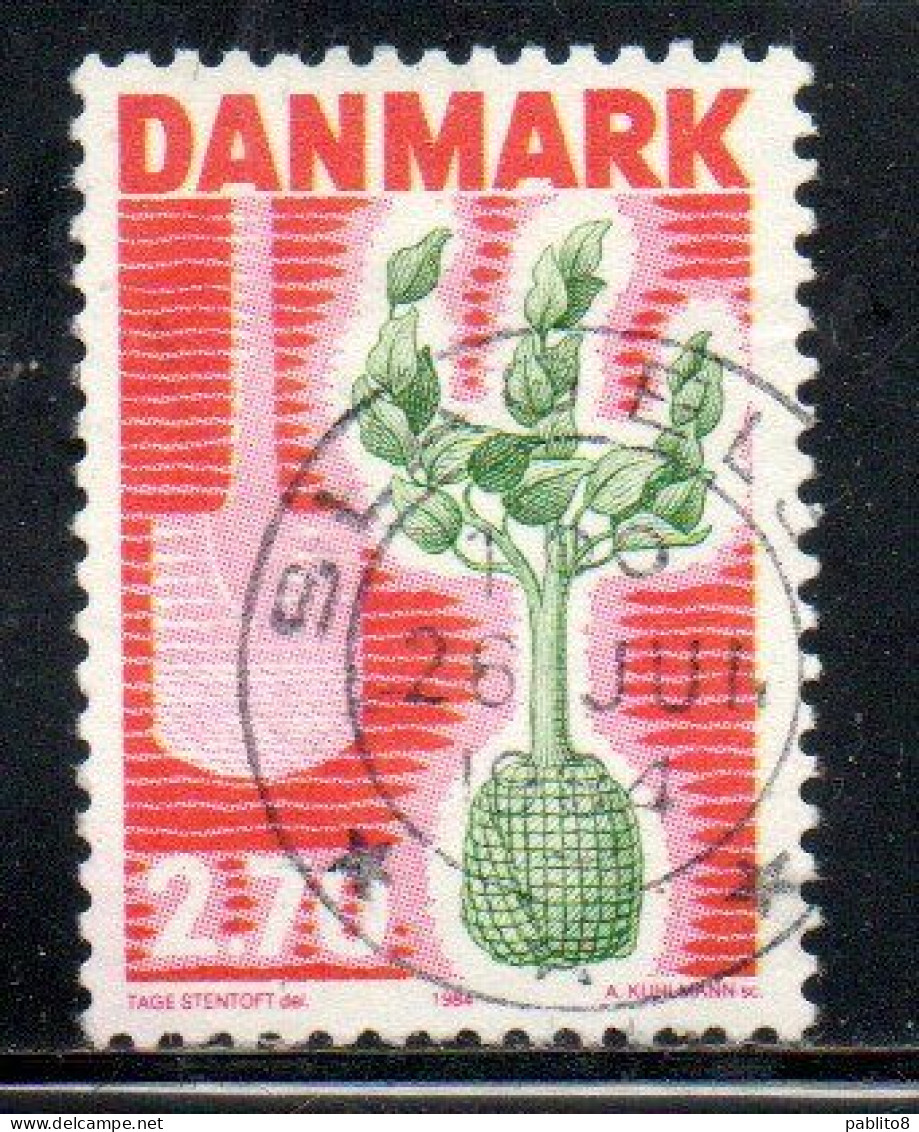 DANEMARK DANMARK DENMARK DANIMARCA 1984 PLANT A TREE CAMPAIGN 2.70k USED USATO OBLITERE - Oblitérés
