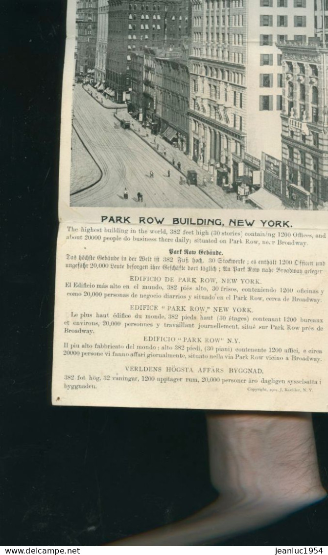 NEW YORK 5 VUES PARCK ROW BULDING                       ( MES PHOTOS NE SONT PAS JAUNES ) - Other & Unclassified