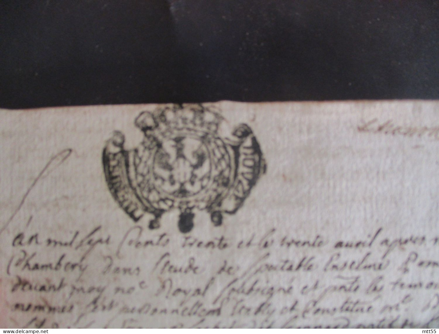 1730 MANUSCRIT CACHET DE GENERALITE VENTE A MONTMEILLANT - Manuscripts