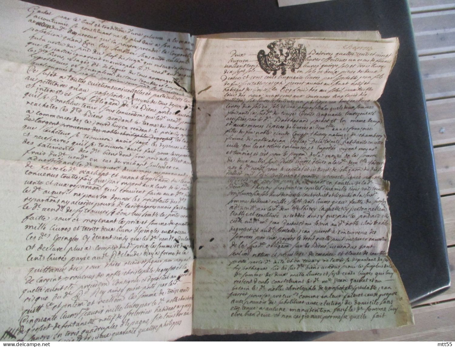 1730 MANUSCRIT CACHET DE GENERALITE VENTE A MONTMEILLANT - Manuskripte