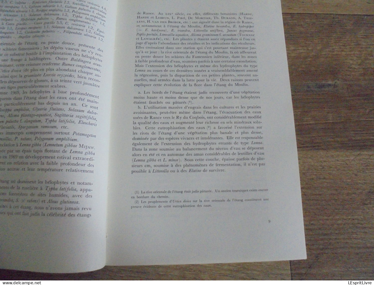 LES NATURALISTES BELGES N° 1 Année 1972 Régionalisme Etangs Entre Sambre Et Meuse Rance Villers La Tour Botanique Flore - Belgique