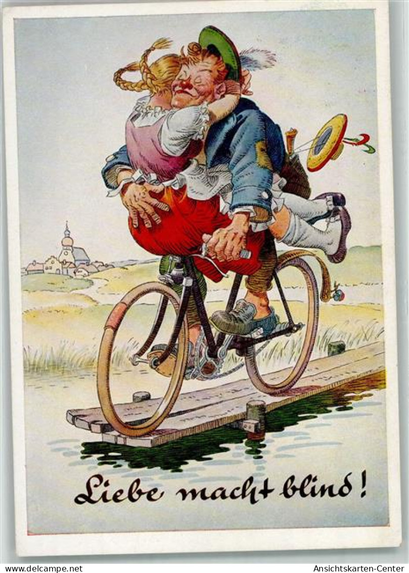 39174811 - Humor Liebe Macht Blind Verlag Lengauer Nr. 3160 AK - Motorbikes