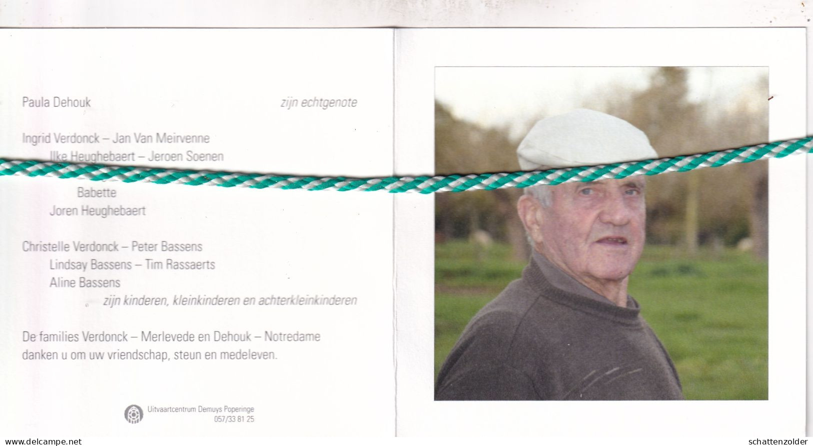 Joël Verdonck-Dehouk, Reningelst 1935, Ieper 2019. Foto - Obituary Notices