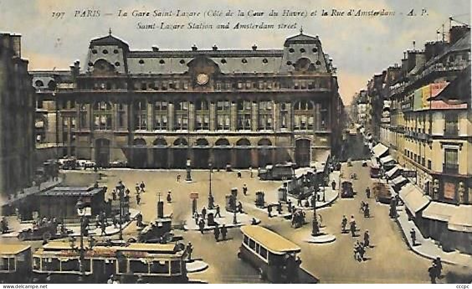 CPA Paris La Gare Saint-Lazare Côté De La Cour Du Havre Et La Rue D'Amsterdam - District 08