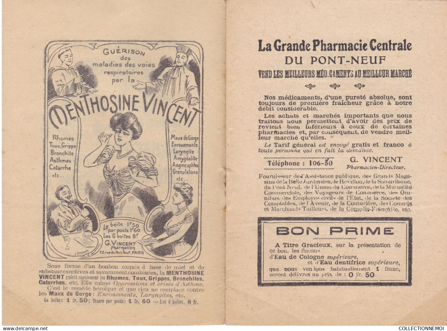 SUPERBE ,,,,,,,,,,,catalogue De La PHARMACIE  " Grande Pharmacie Centrale Du Pont Neuf " PARIS ,,18 Pages Avec Pub - Reclame