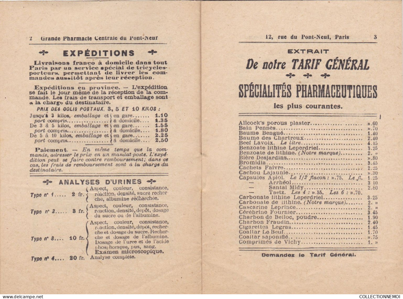 SUPERBE ,,,,,,,,,,,catalogue De La PHARMACIE  " Grande Pharmacie Centrale Du Pont Neuf " PARIS ,,18 Pages Avec Pub - Werbung