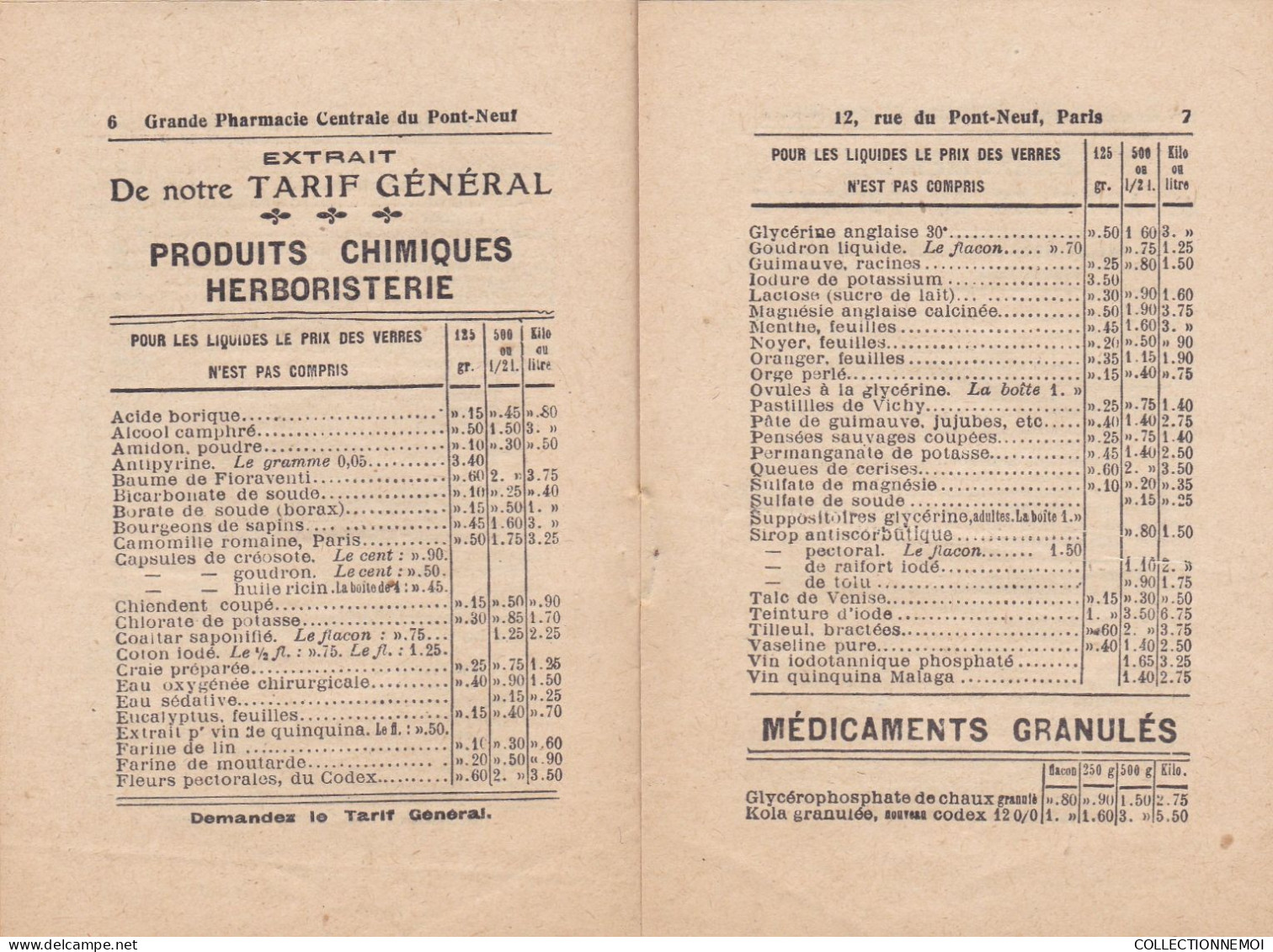 SUPERBE ,,,,,,,,,,,catalogue De La PHARMACIE  " Grande Pharmacie Centrale Du Pont Neuf " PARIS ,,18 Pages Avec Pub - Reclame