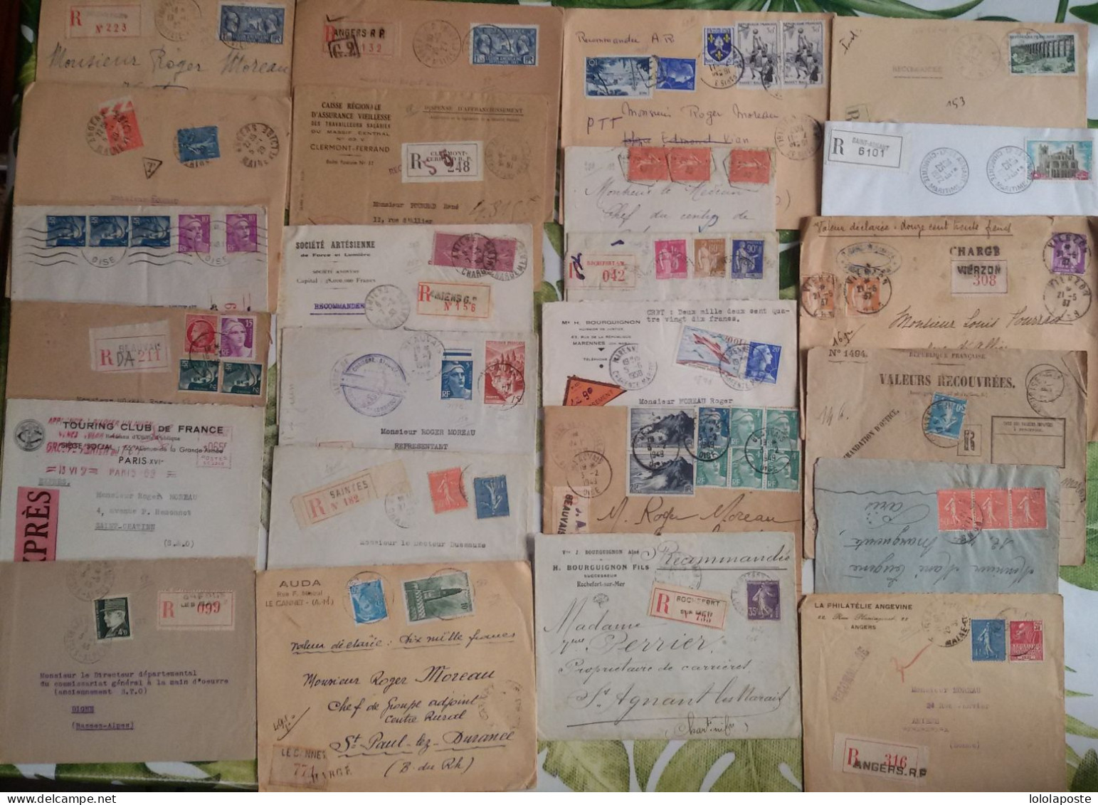 FRANCE - DESTOCKAGE - Lot De 24 Lettres (enveloppes) Recommandées, Express, Chargées Toutes Périodes - Postal Rates