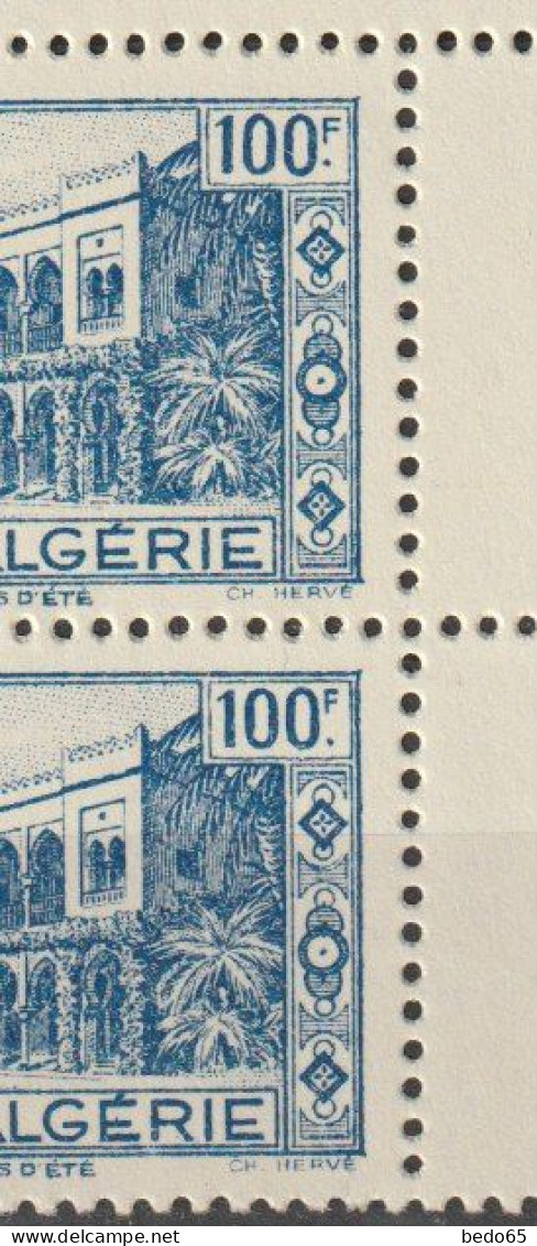 ALGERIE  N°  203 VARIETEE PETIT F DANS UN BLOC DE 4 COIN DATE  NEUF** LUXE   SANS CHARNIERE  / MNH - Unused Stamps
