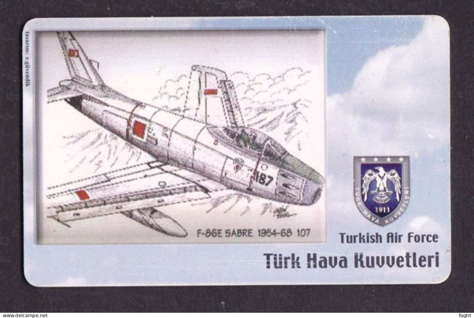 2006 Turkey, Phonecard › F-86E Sabre 1954-68,50 Units.Col:TR-TT-C-0162 - Turquie