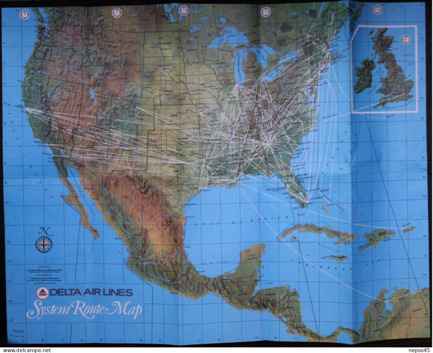 Delta Air Lines System Route Map.Routes Aériennes.U.S.A. Amérique. - Other & Unclassified