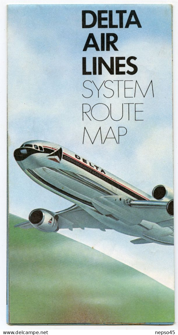 Delta Air Lines System Route Map.Routes Aériennes.U.S.A. Amérique. - Sonstige & Ohne Zuordnung