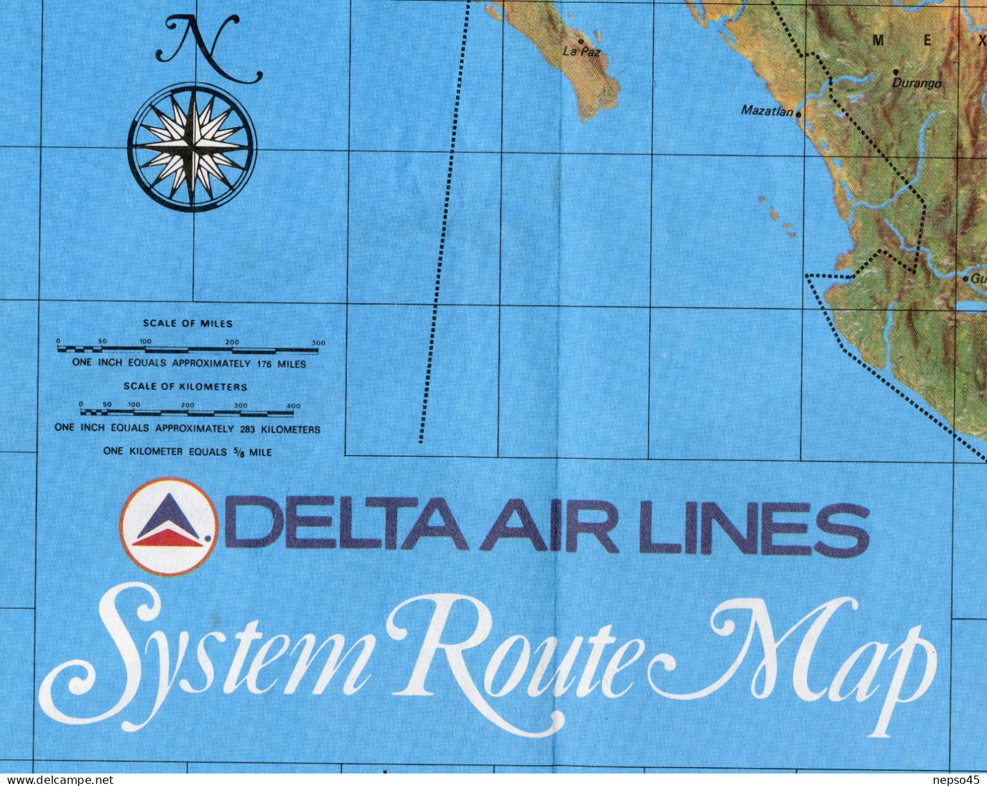 Delta Air Lines System Route Map.Routes Aériennes.U.S.A. Amérique. - Other & Unclassified