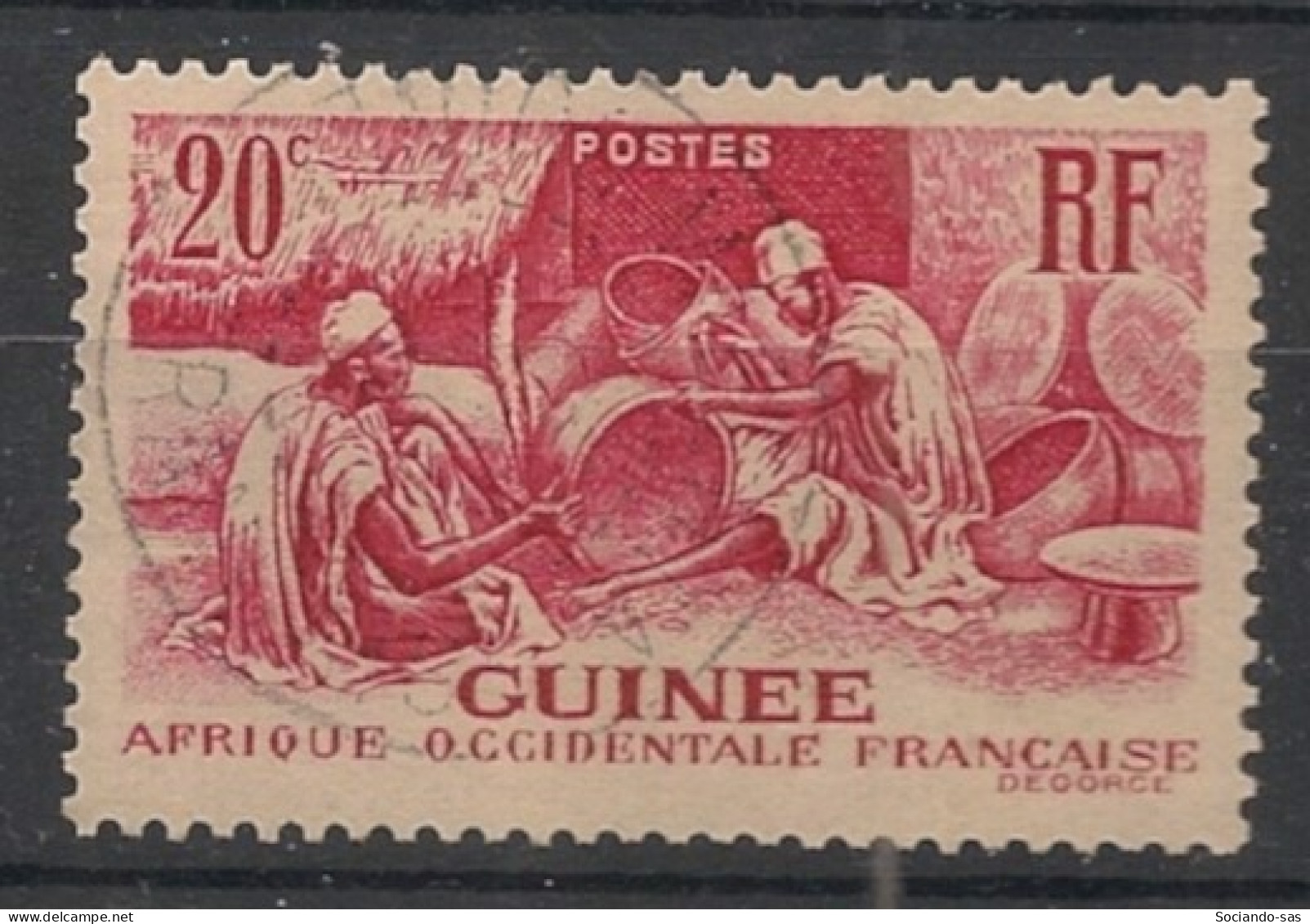 GUINEE - 1938 - N°YT. 131 - Les Laobis 20c Rouge - Oblitéré / Used - Used Stamps