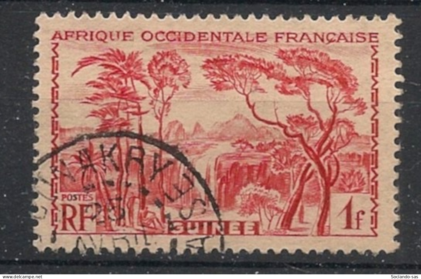 GUINEE - 1938 - N°YT. 139 - Cascade 1f Rouge - Oblitéré / Used - Oblitérés