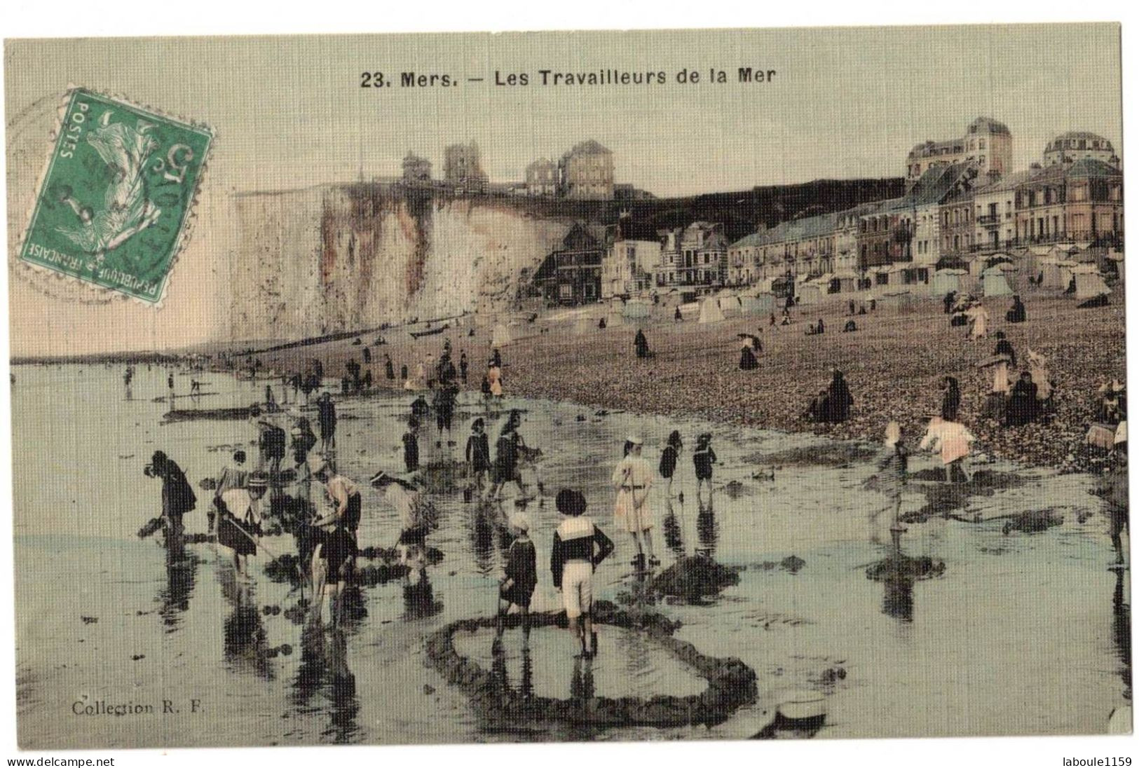 CPA TOILEE COLORISEE SOMME 80 MERS LES BAINS LES TRAVAILLEURS DE LA MER CHERCHEURS DE PRAIRES ET COUTEAUX PETITS METIERS - Mers Les Bains