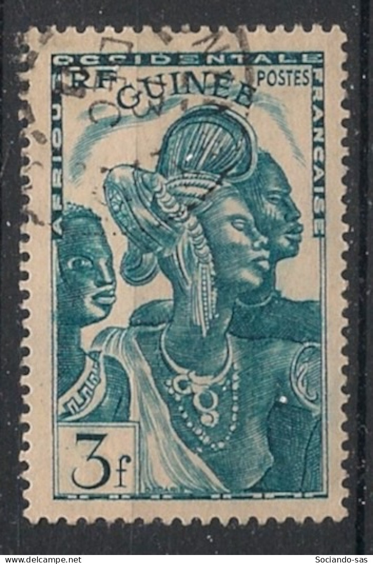 GUINEE - 1938 - N°YT. 143 - Guinéenne 3f Bleu-vert - Oblitéré / Used - Gebraucht