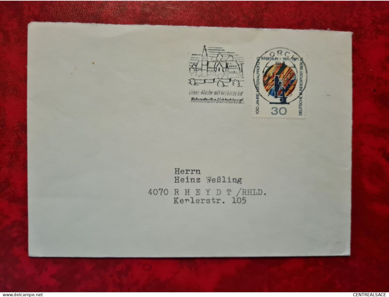 Lettre ALLEMAGNE 1971 FLAMME LORCH KLOSTER - Other & Unclassified