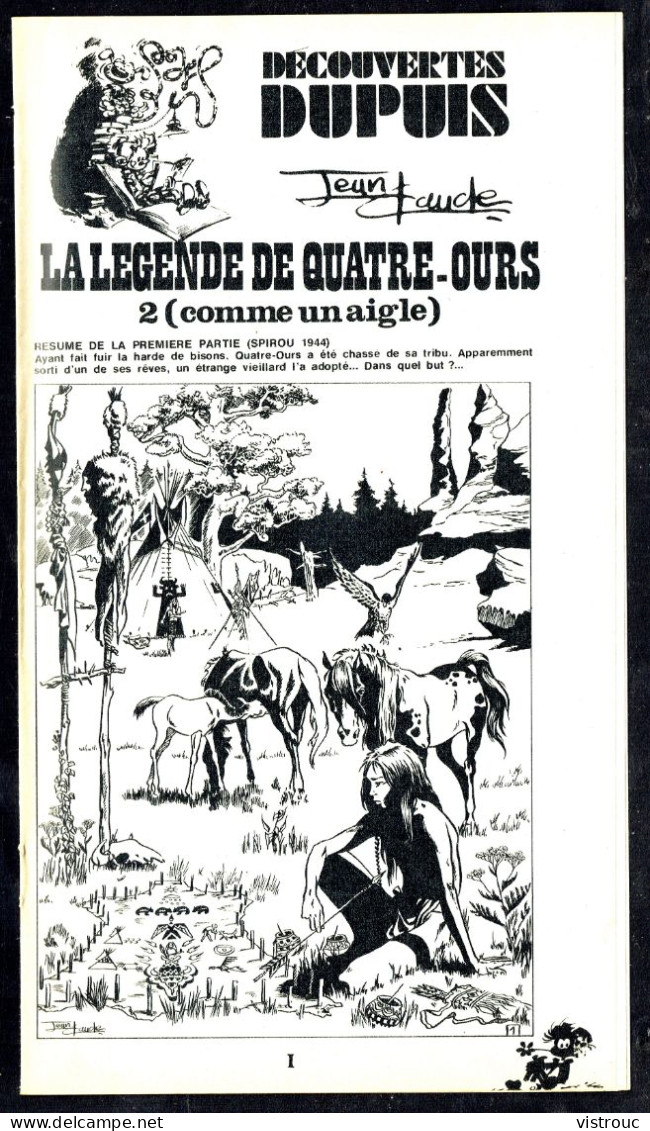 "La Légende De Quatre-Ours 2" De JEAN CLAUDE - Supplément à Spirou - Découvertes DUPUIS - 1975. - Spirou Magazine