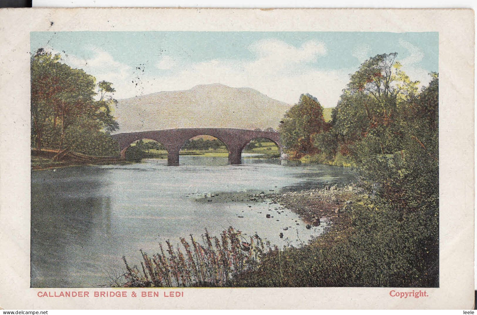 H70. Vintage Postcard.  Callander Bridge And Ben Ledi. - Perthshire