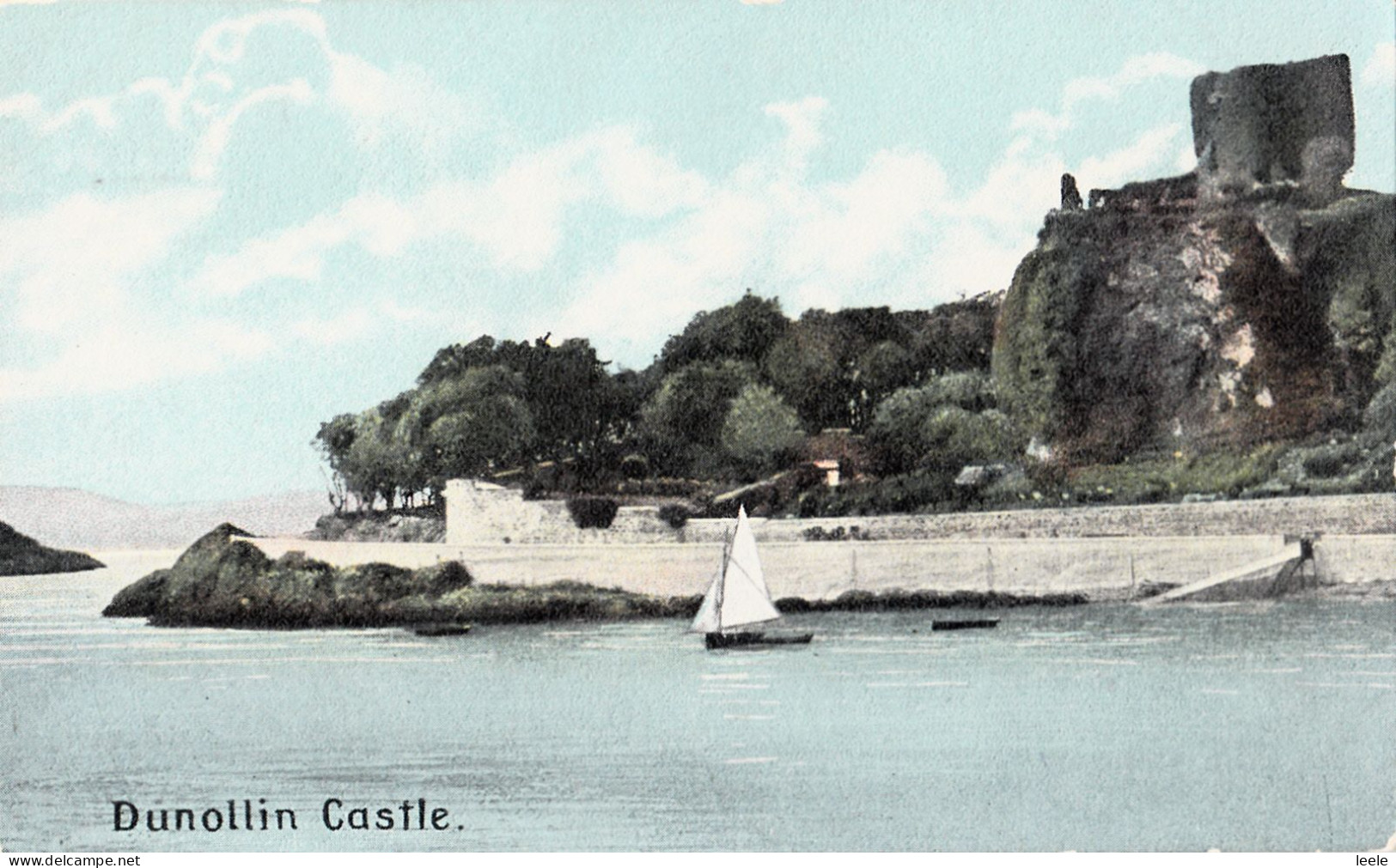 H41. Vintage Postcard.  Dunollie Castle, Oban , Scotland. (misspelt Title) - Argyllshire