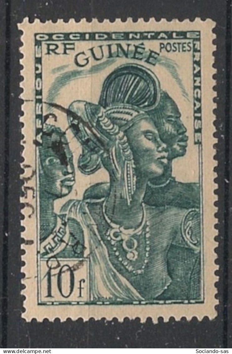 GUINEE - 1938 - N°YT. 145 - Guinéenne 10f Vert-gris - Oblitéré / Used - Oblitérés