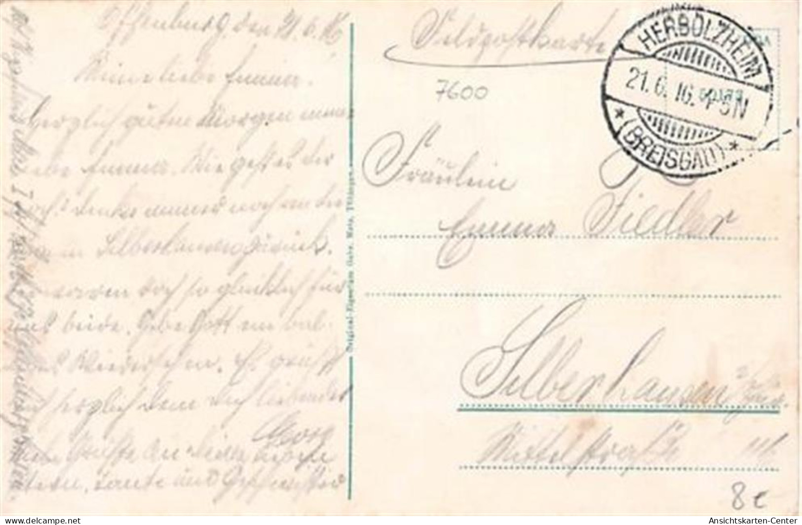 39109411 - Offenburg. Gesamtansicht. Feldpost, Stempel Von 1916. Leicht Fleckig, Leicht Buegig, Sonst Gut Erhalten - Offenburg