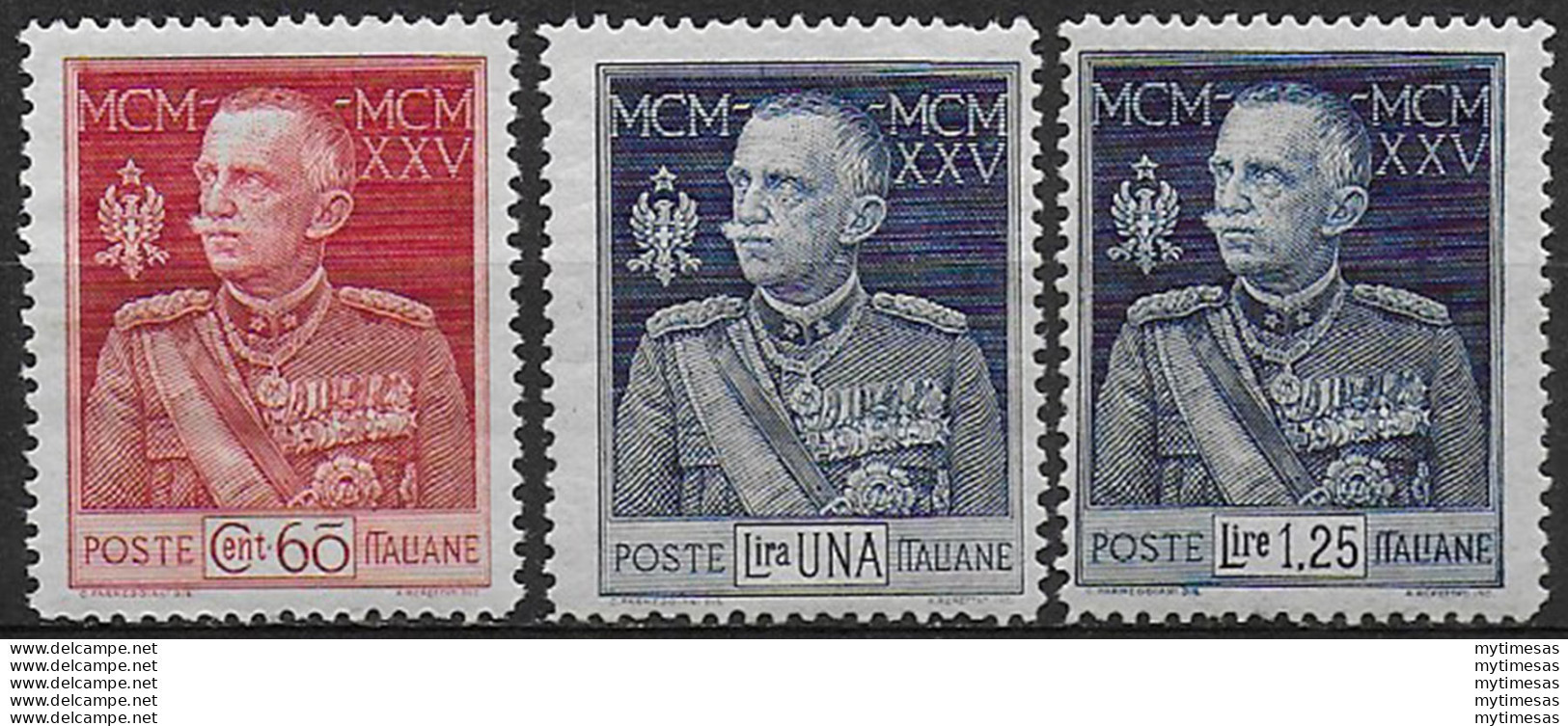 1925-26 Italia Giubileo 3v. Mc MNH Sassone N. 186/88 - Andere & Zonder Classificatie