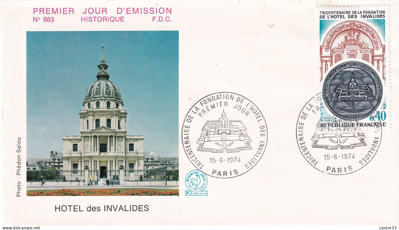 1er Jour, Tricentenaire De La Fondation De L'Hôtel Des Invalides - 1970-1979